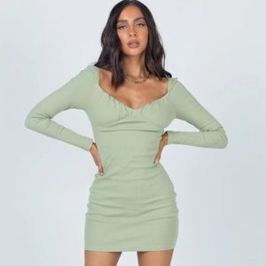 PRINCESS POLLY RENEE MINI DRESS GREEN